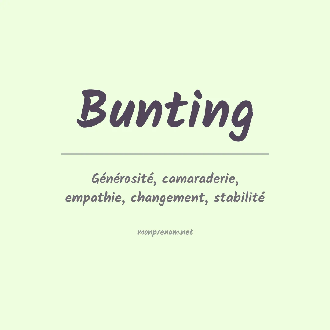 Signification du Prénom Bunting Signification du Prénom Bunting