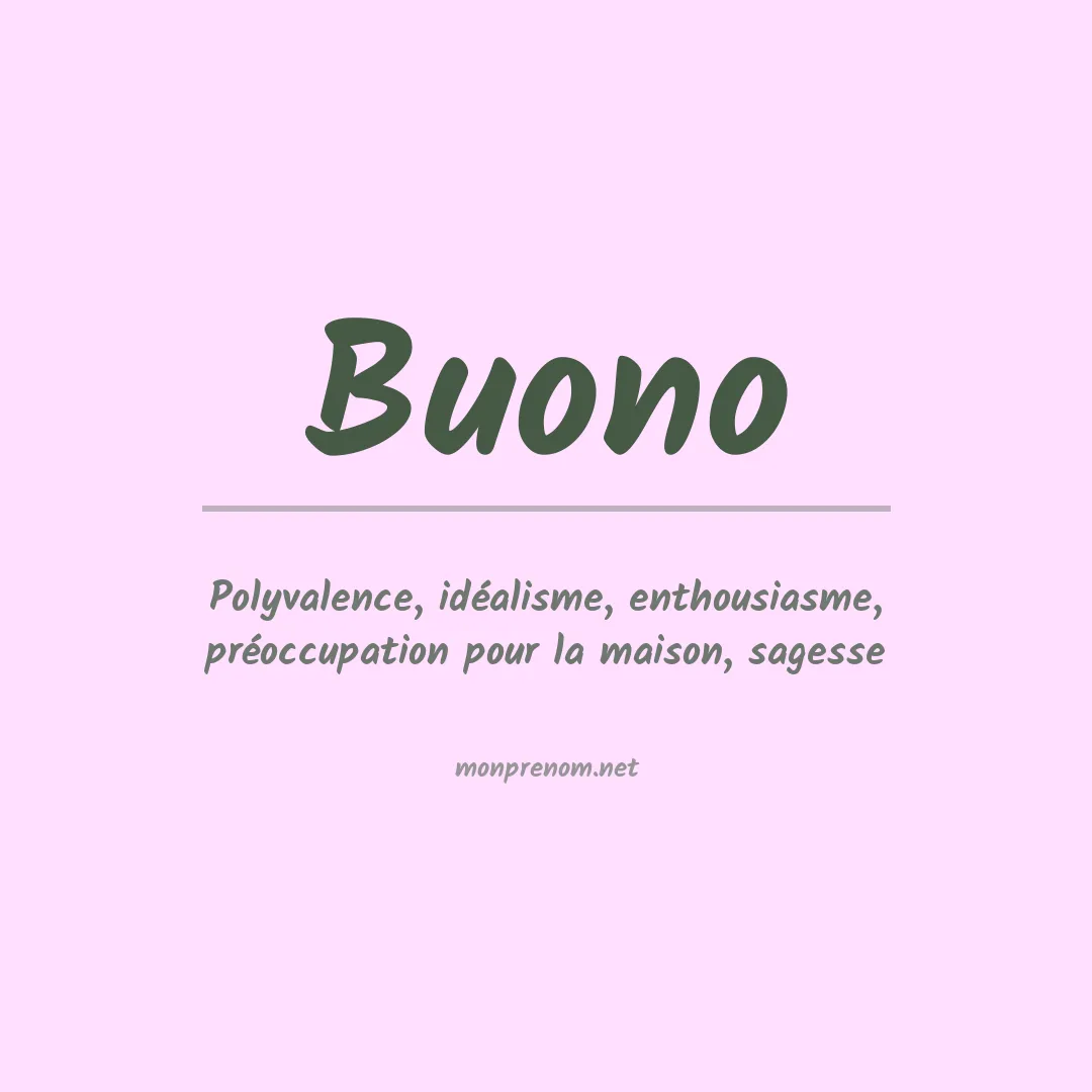 Signification du Prénom Buono