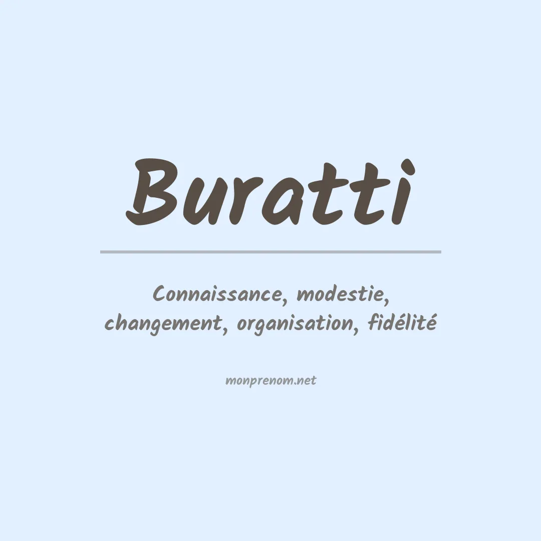 Signification du Prénom Buratti