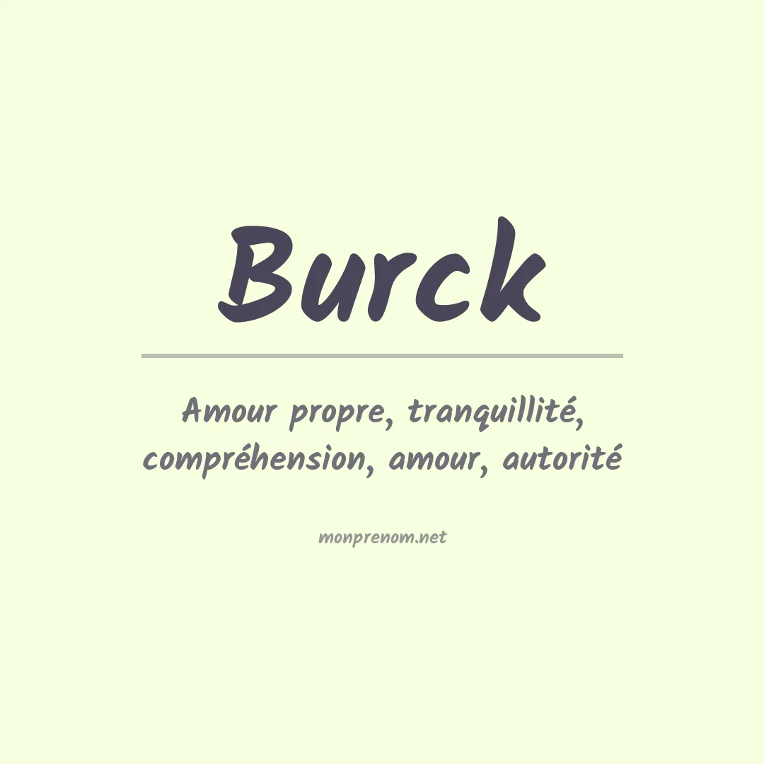 Signification du Prénom Burck