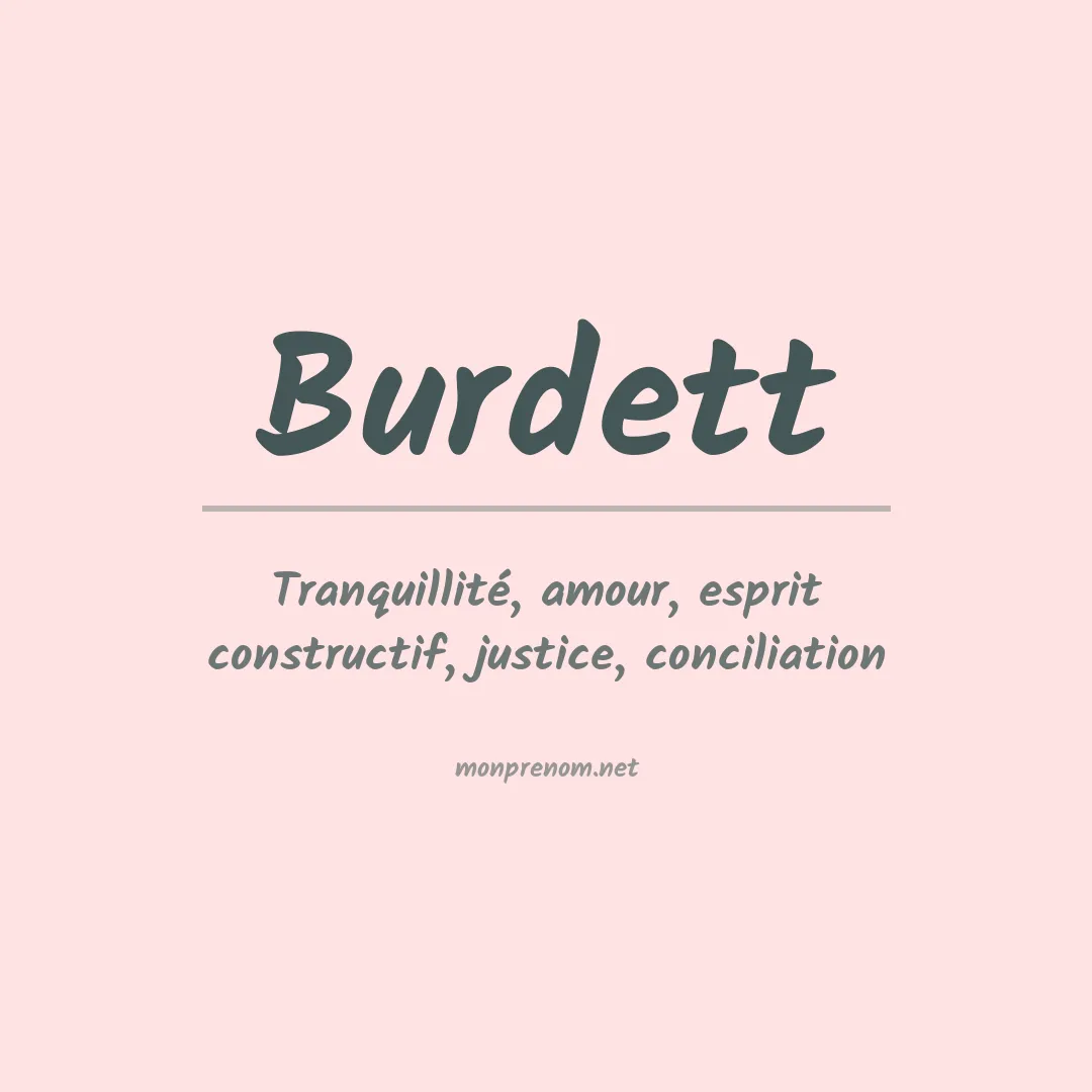 Signification du Prénom Burdett