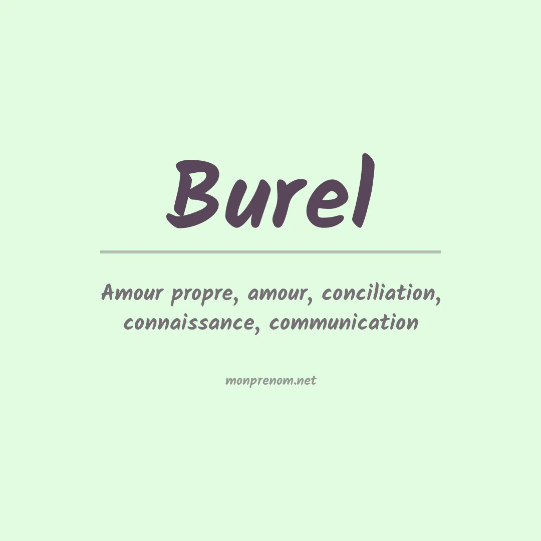 Signification du Prénom Burel