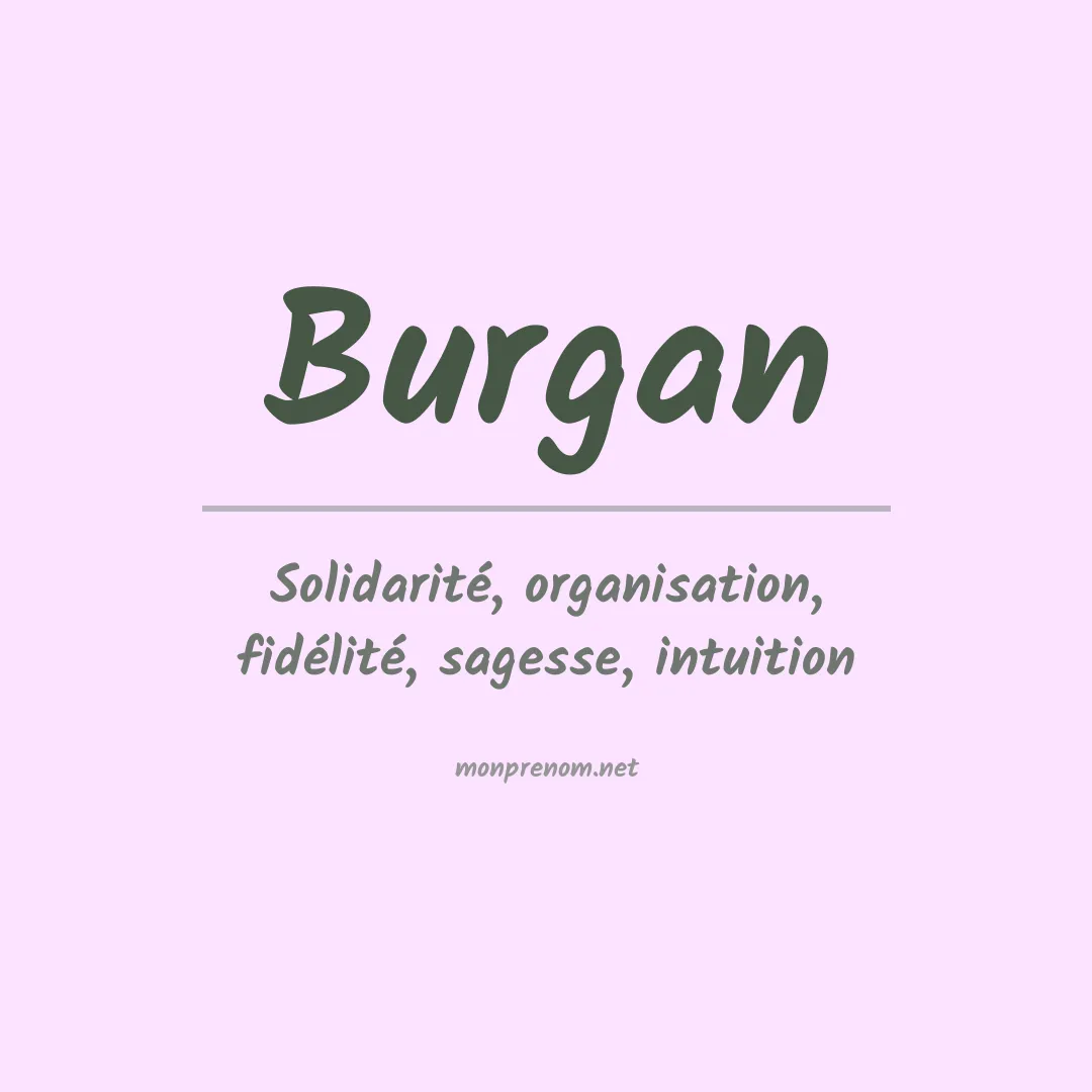 Signification du Prénom Burgan