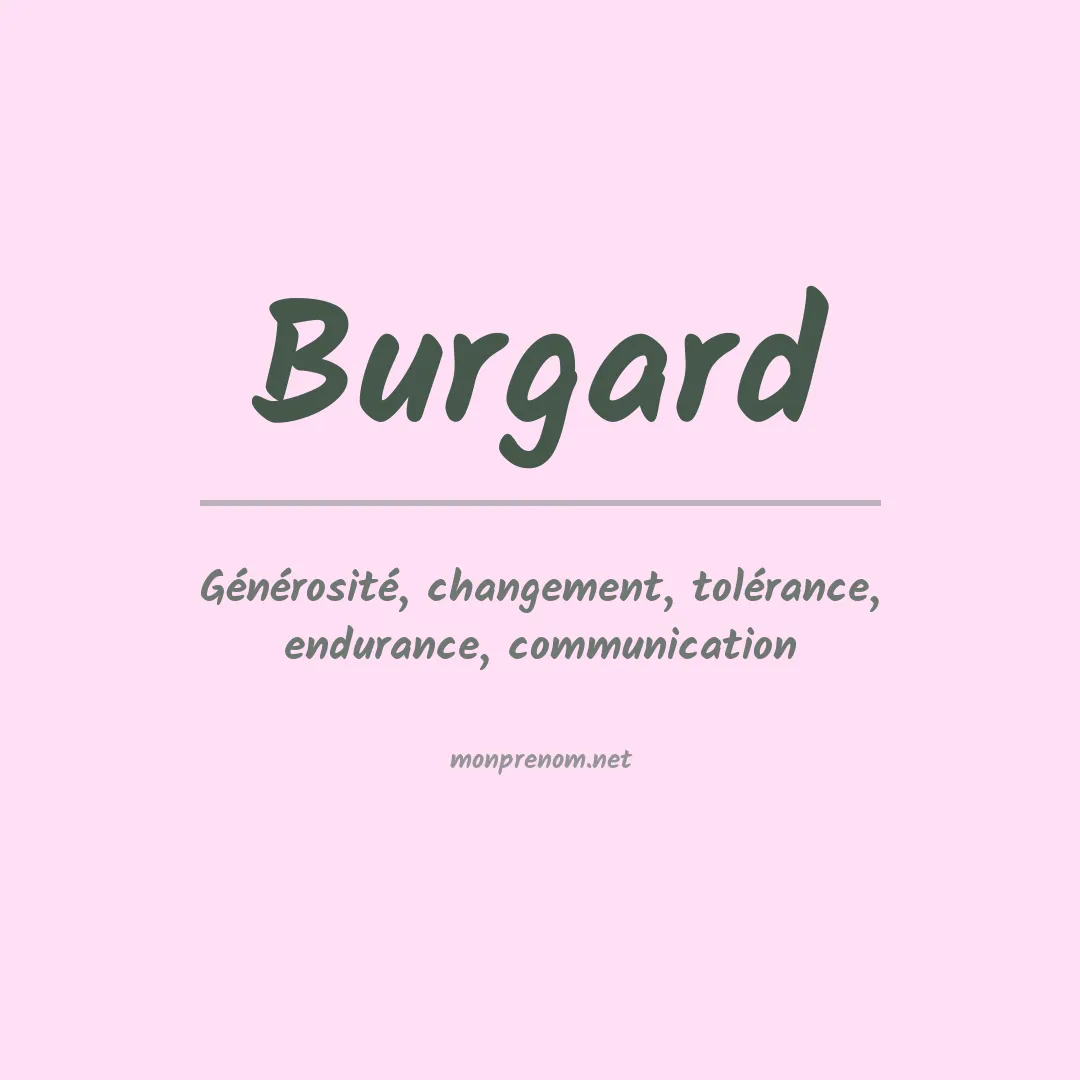 Signification du Prénom Burgard