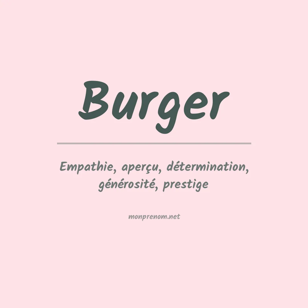 Signification du Prénom Burger