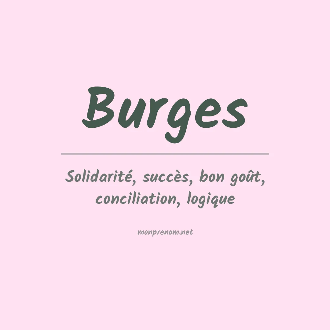 Signification du Prénom Burges