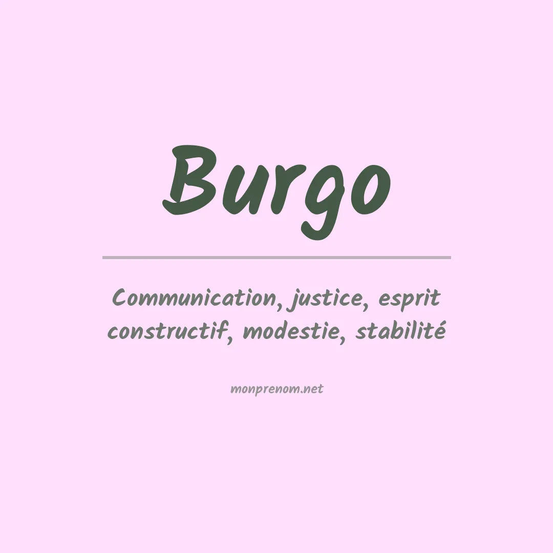 Signification du Prénom Burgo