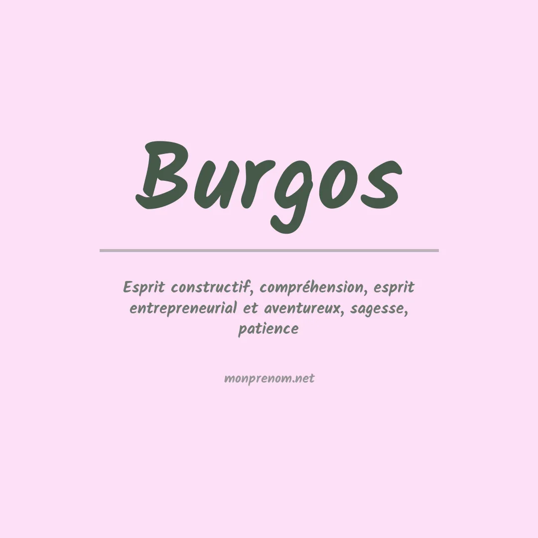 Signification du Prénom Burgos