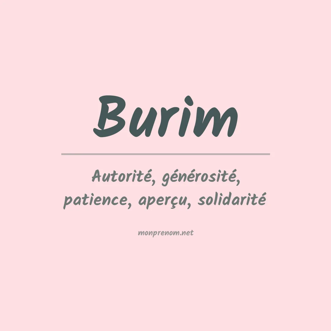 Signification du Prénom Burim Signification du Prénom Burim