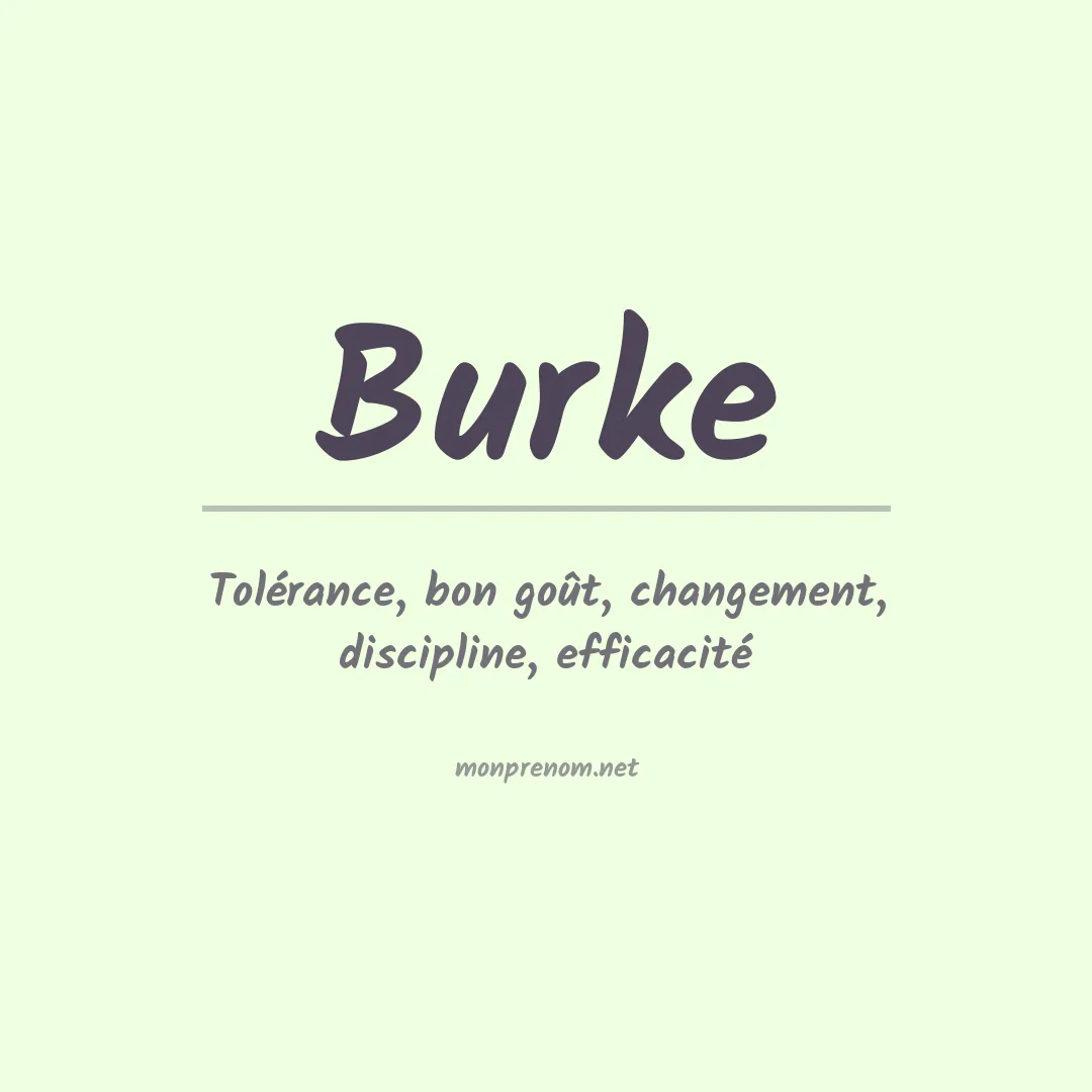 Signification du Prénom Burke