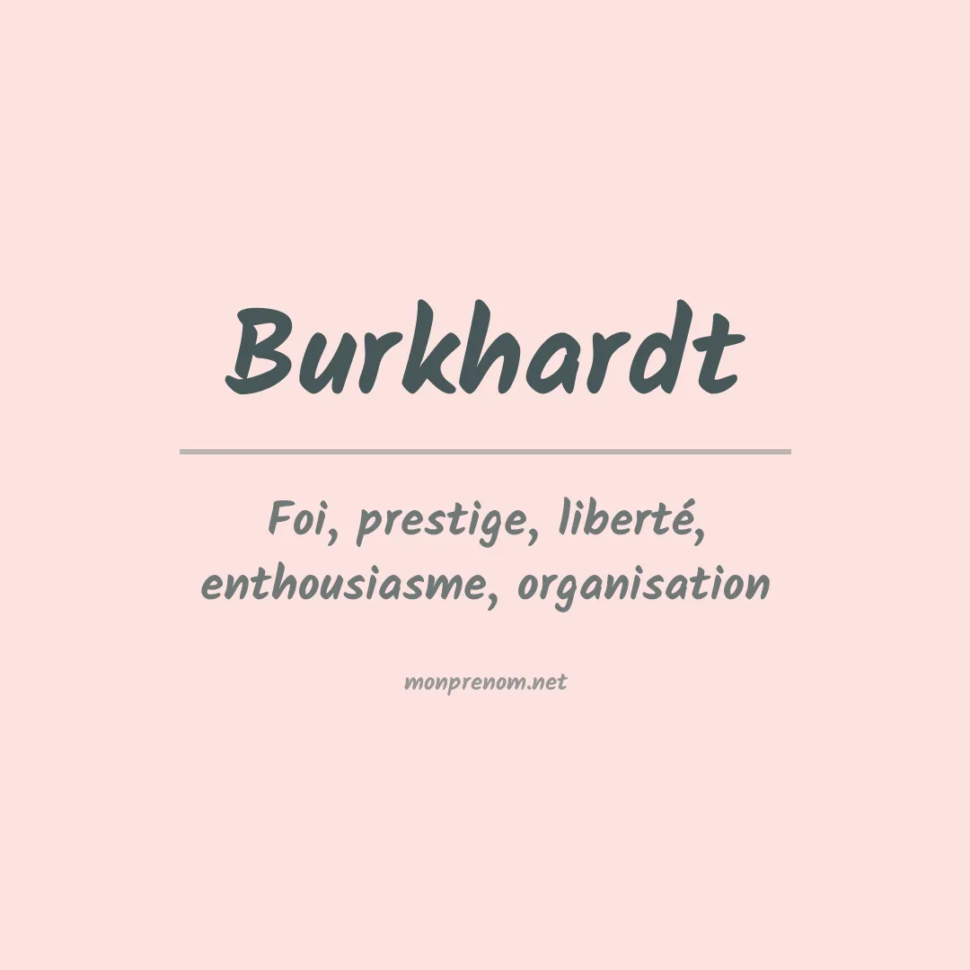 Signification du Prénom Burkhardt