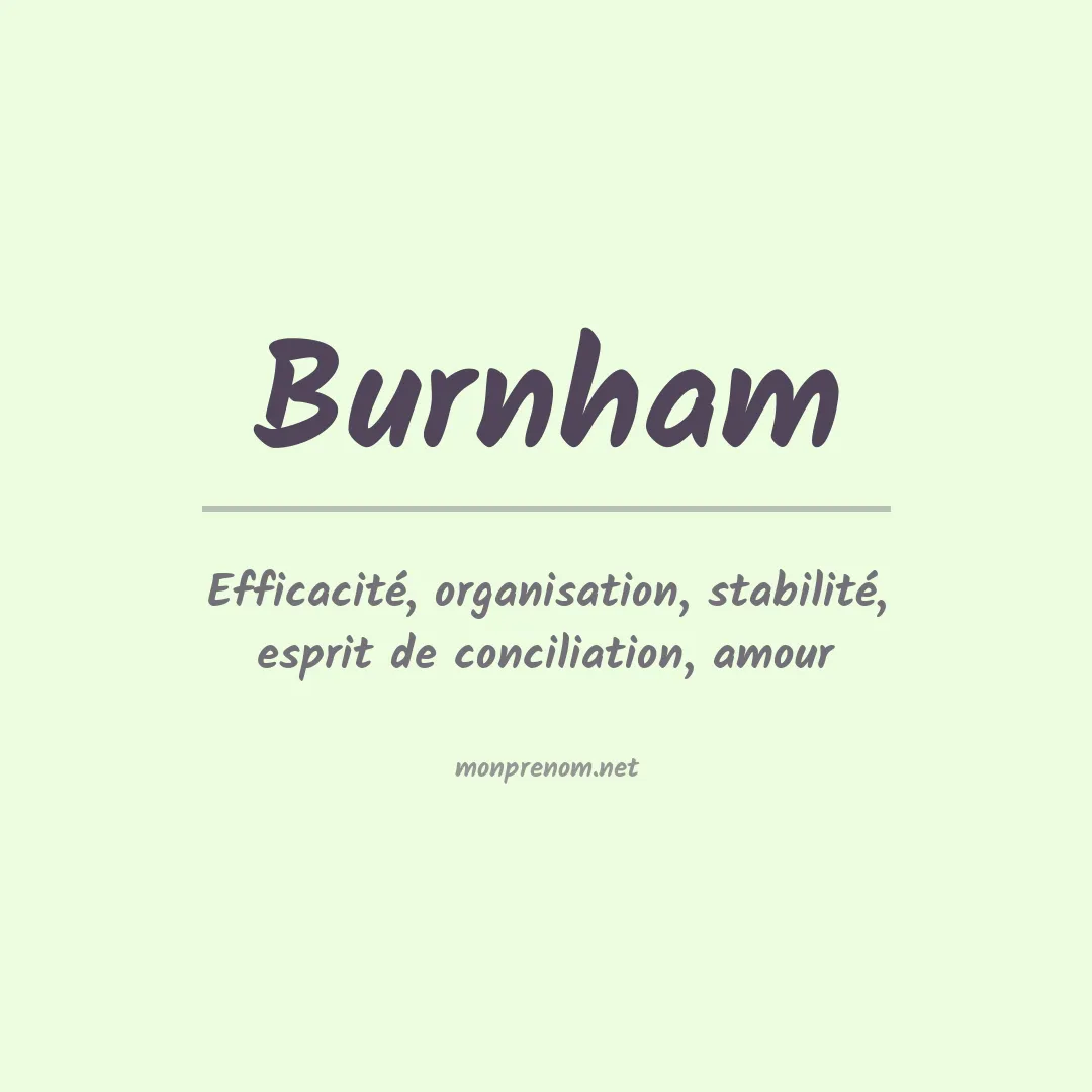 Signification du Prénom Burnham