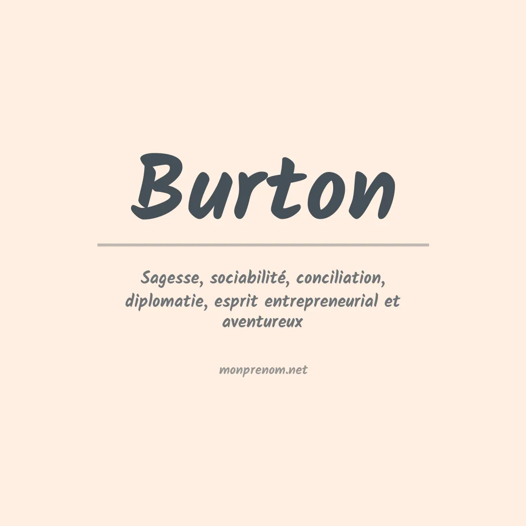 Signification du Prénom Burton