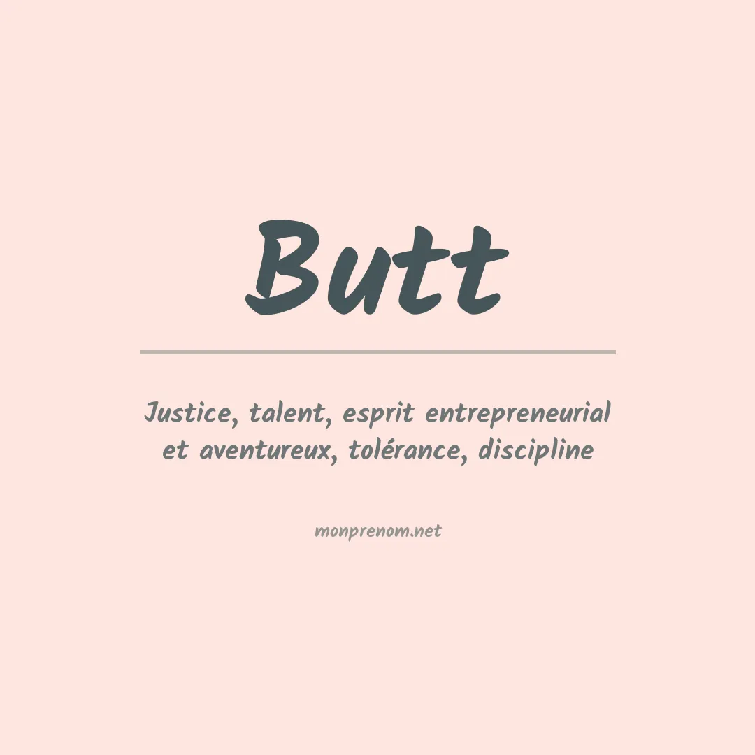 Signification du Prénom Butt