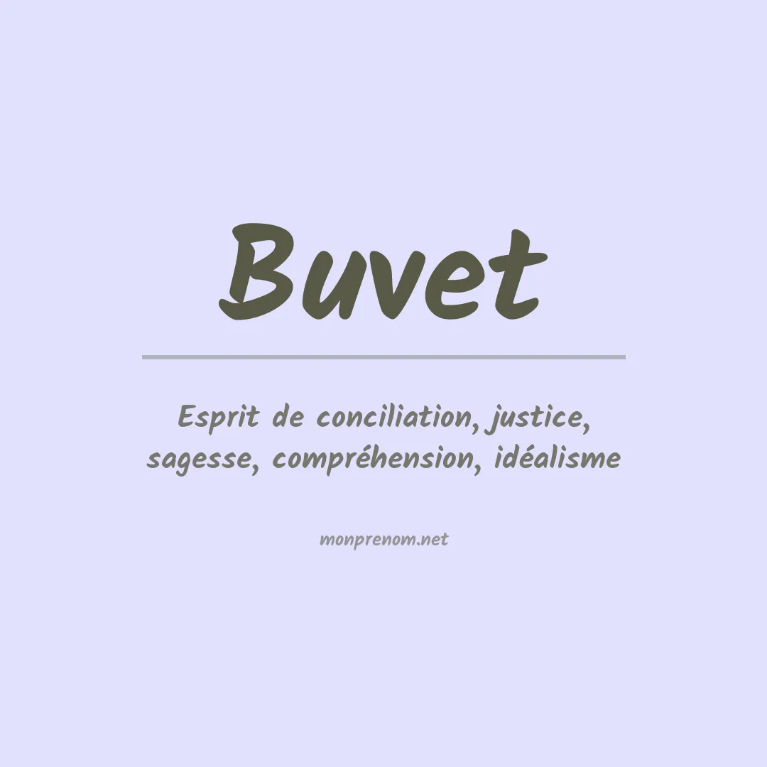 Signification du Prénom Buvet Signification du Prénom Buvet