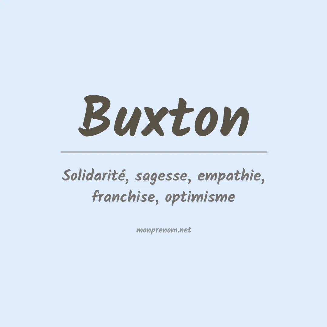 Signification du Prénom Buxton