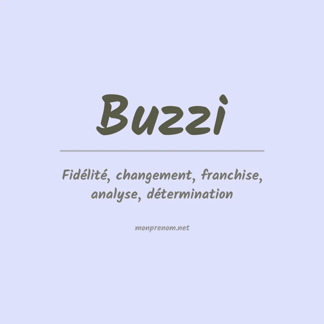 Signification du Prénom Buzzi