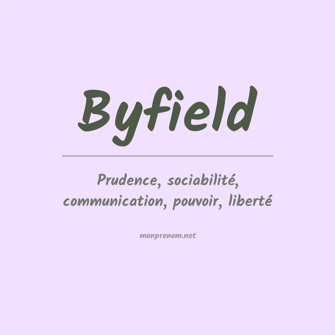 Signification du Prénom Byfield