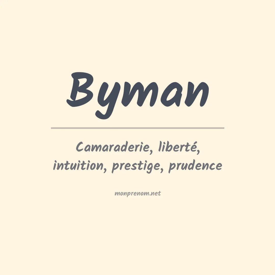 Signification du Prénom Byman