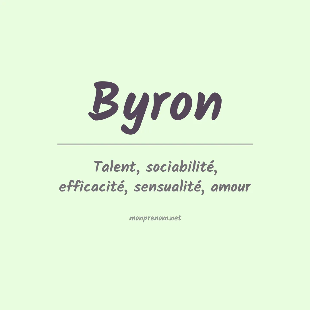 Signification du Prénom Byron