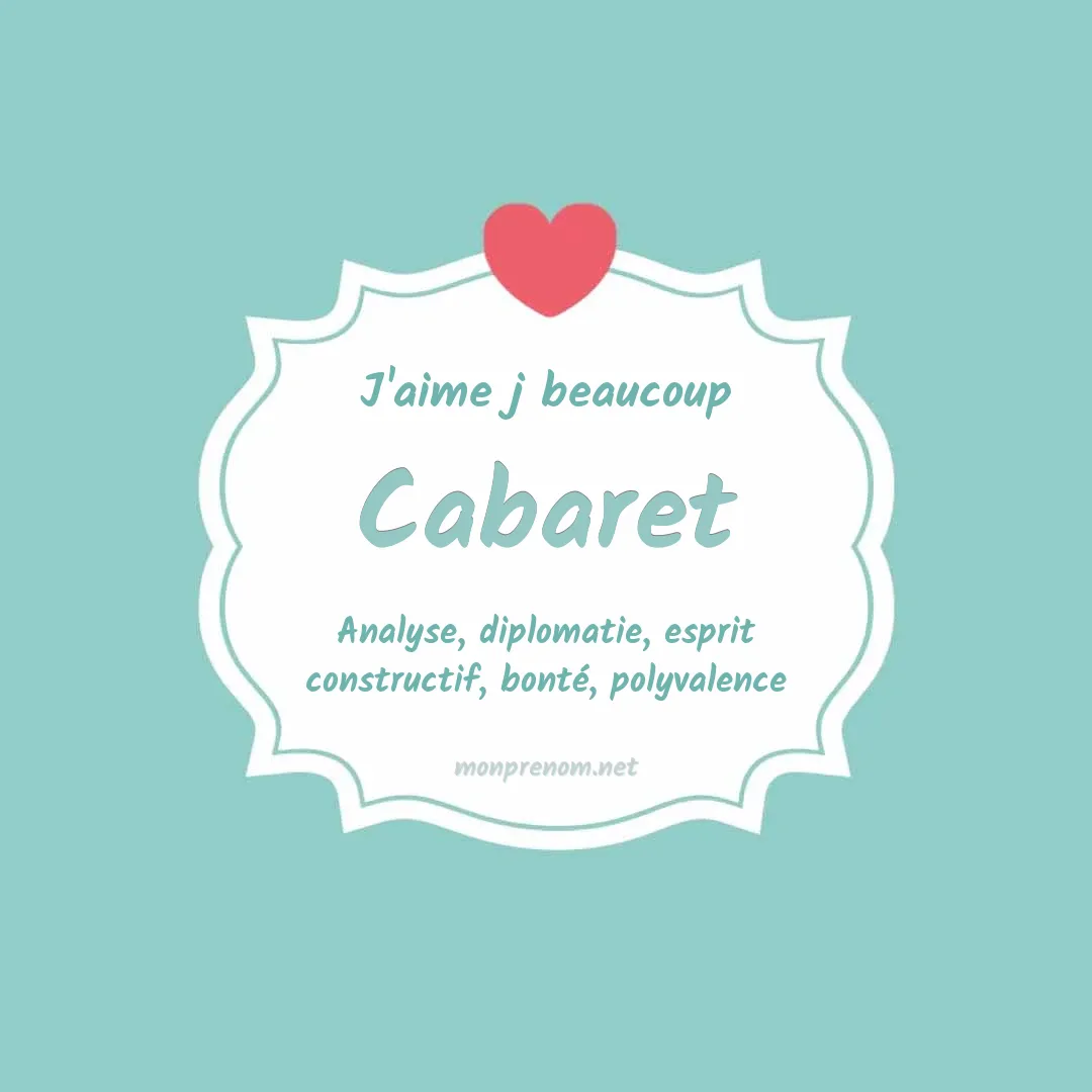 j'aime beaucoup Cabaret