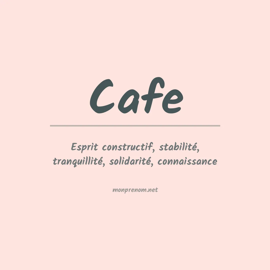 Signification du Prénom Cafe