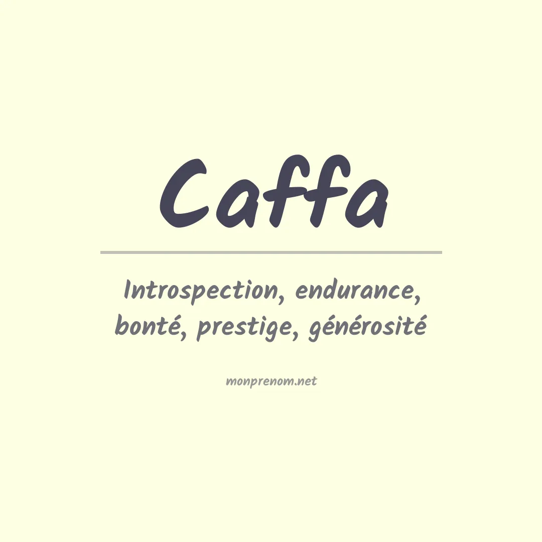 Signification du Prénom Caffa
