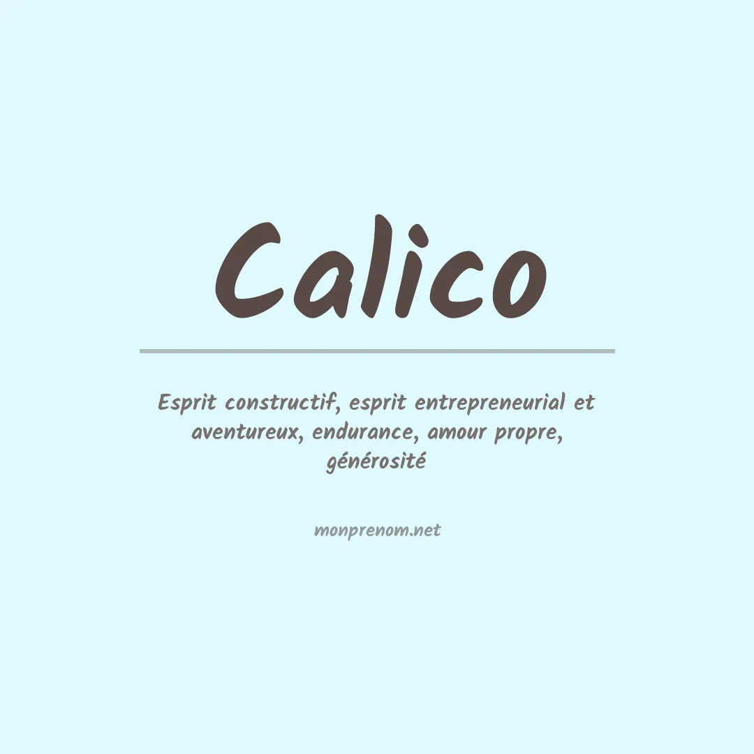 Signification du Prénom Calico