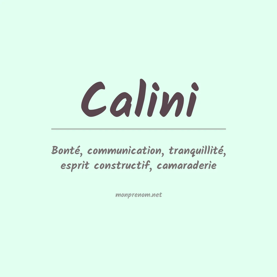 Signification du Prénom Calini