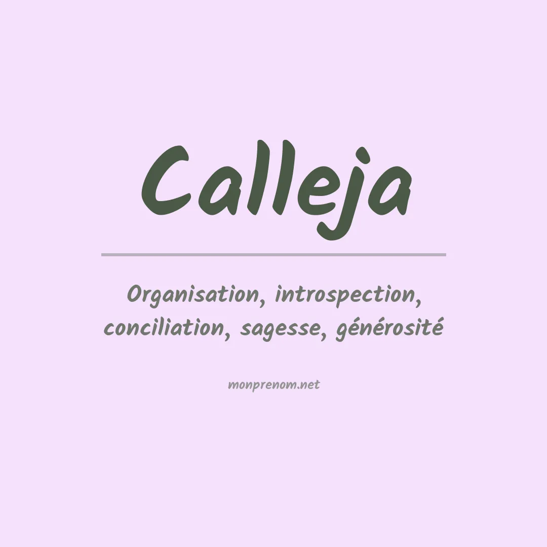 Signification du Prénom Calleja