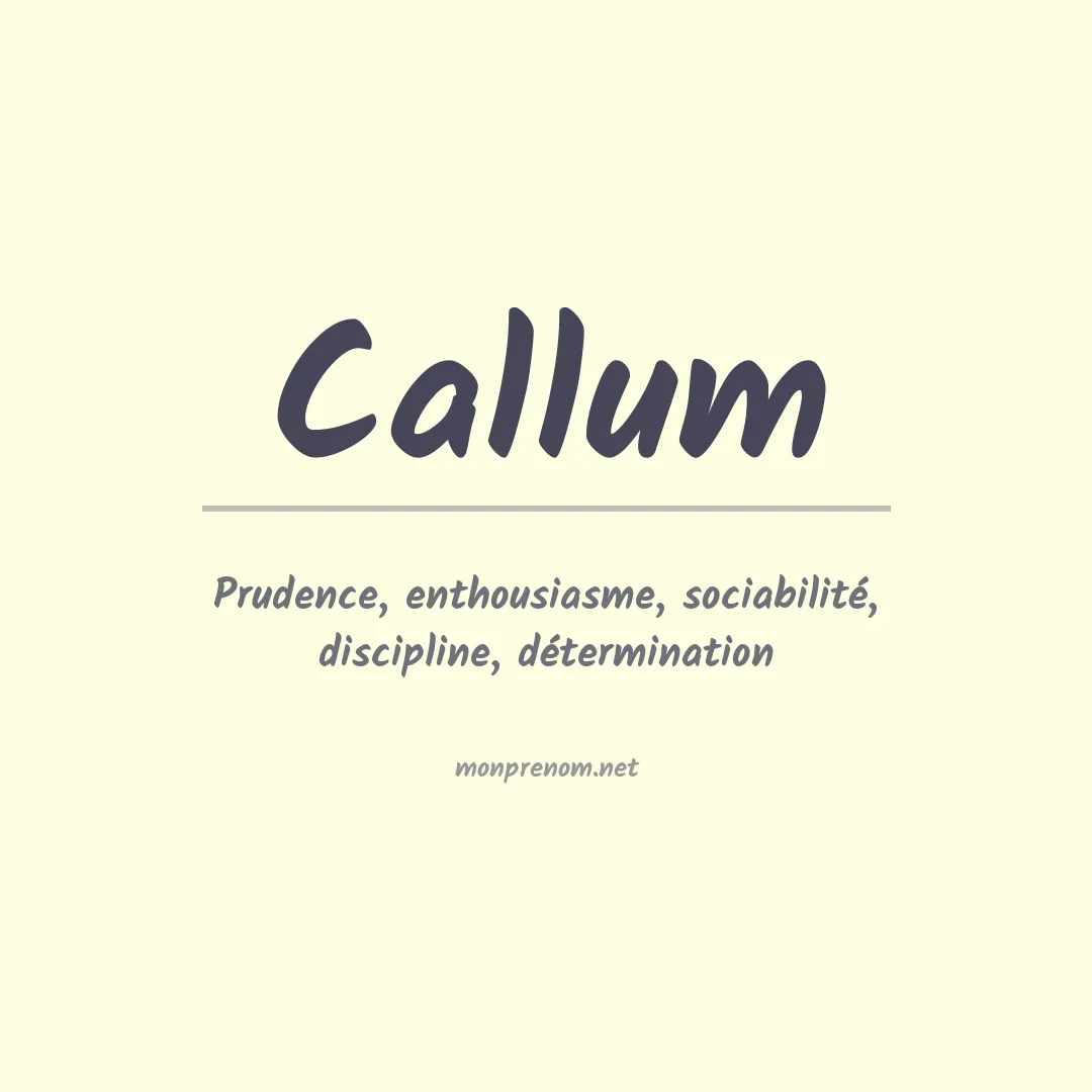 Signification du Prénom Callum Signification du Prénom Callum