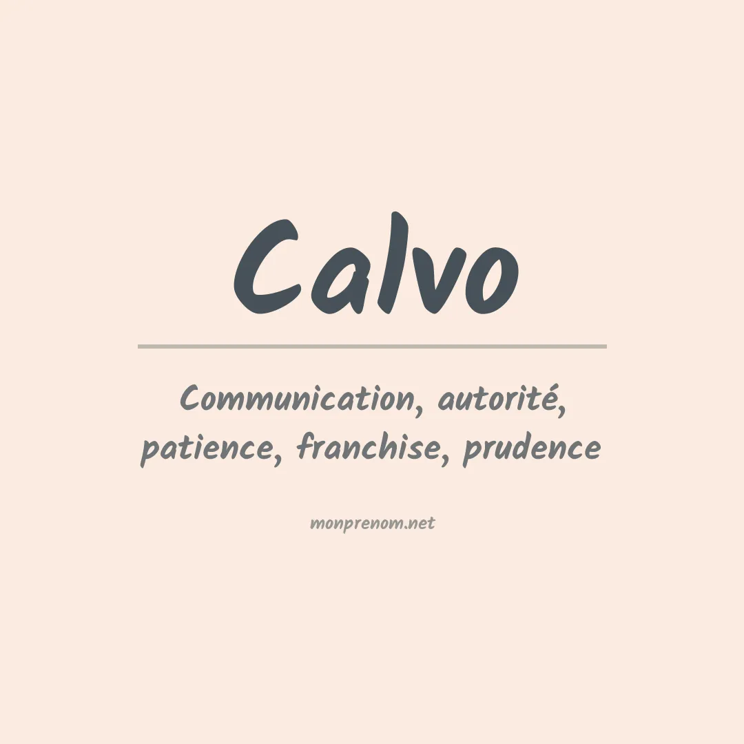 Signification du Prénom Calvo