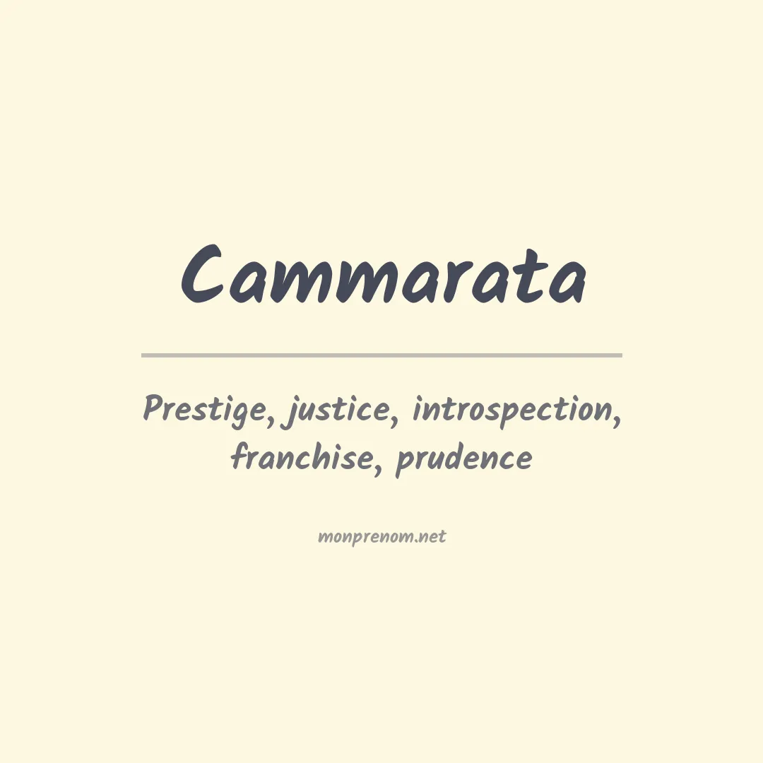 Signification du Prénom Cammarata