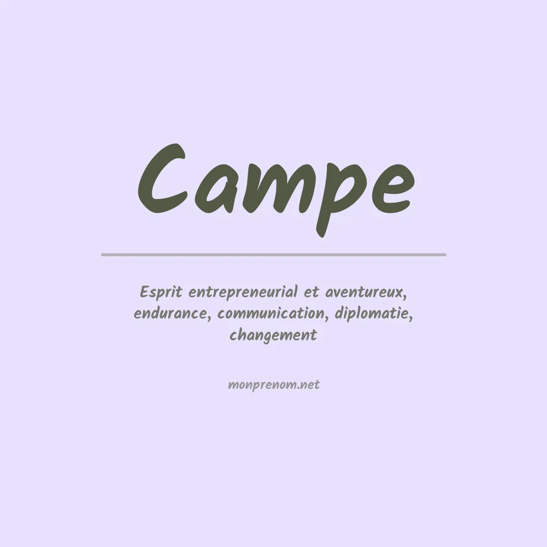 Signification du Prénom Campe Signification du Prénom Campe