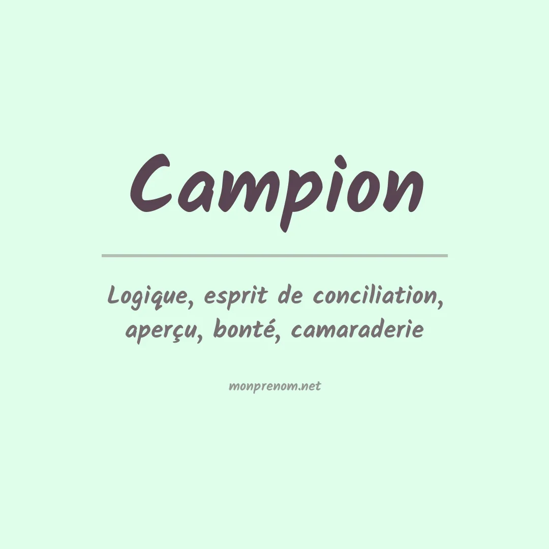 Signification du Prénom Campion