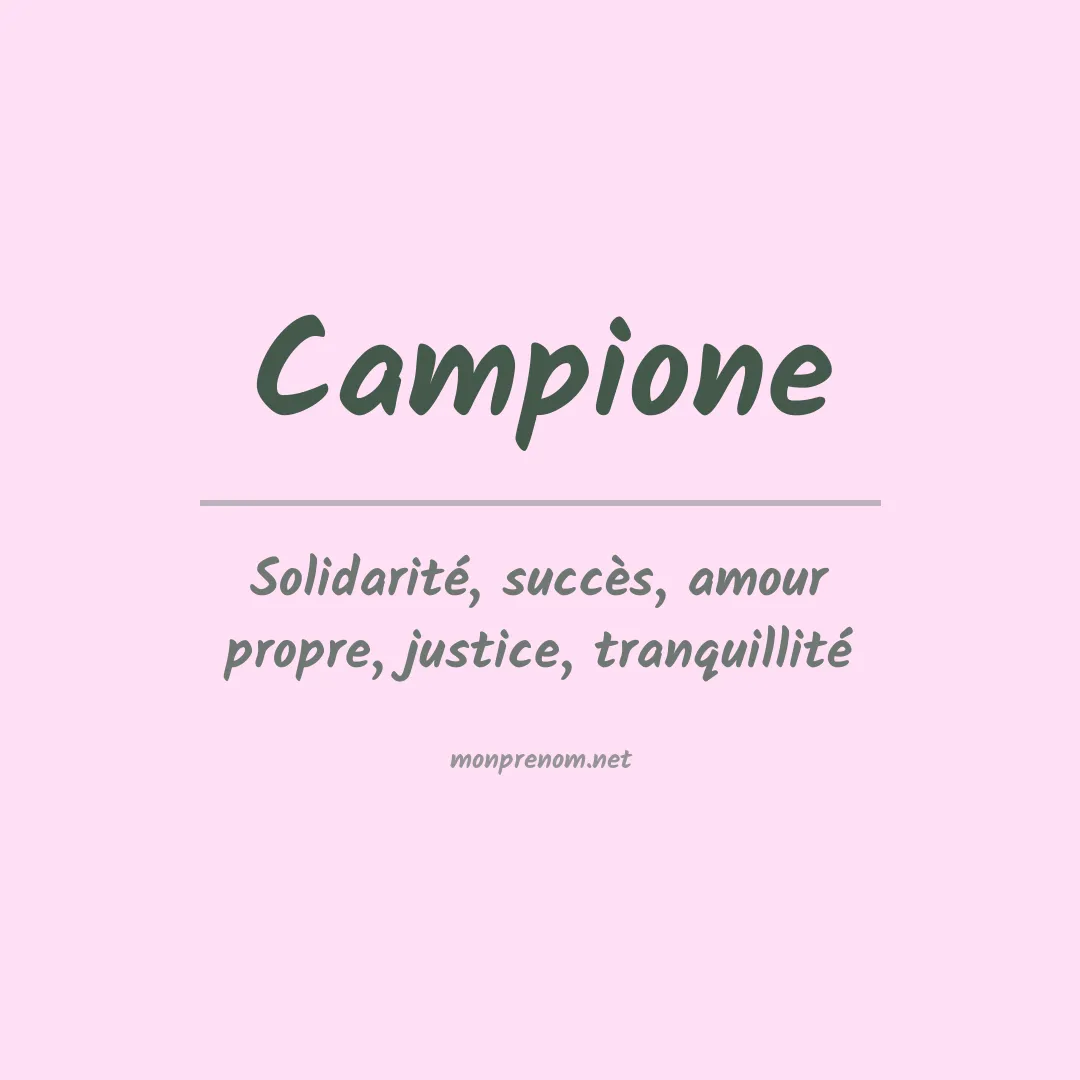 Signification du Prénom Campione