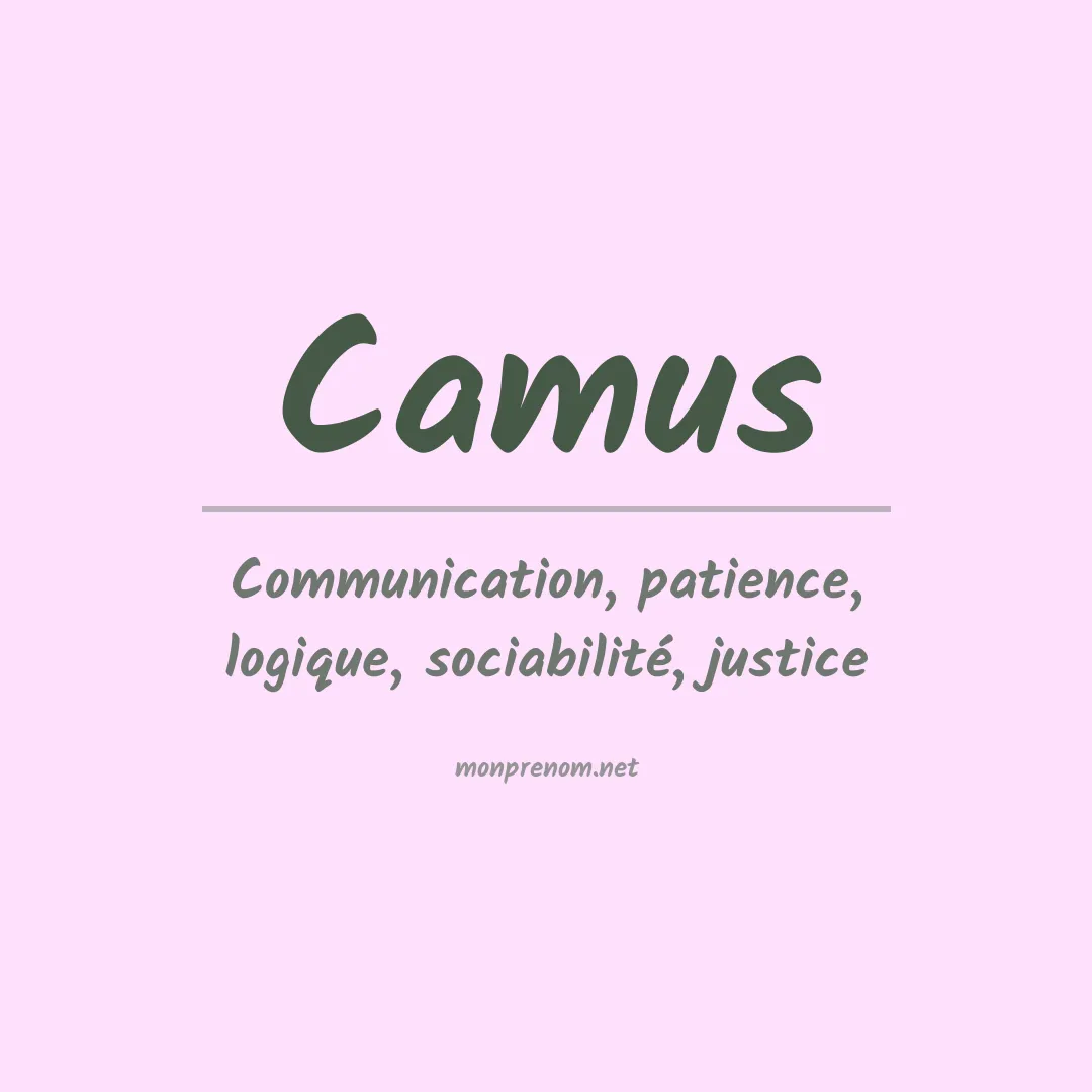 Signification du Prénom Camus