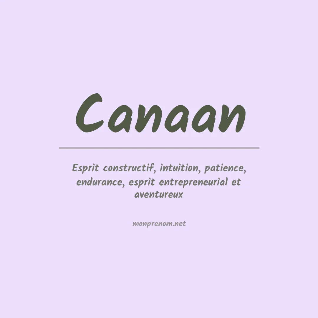 Signification du Prénom Canaan