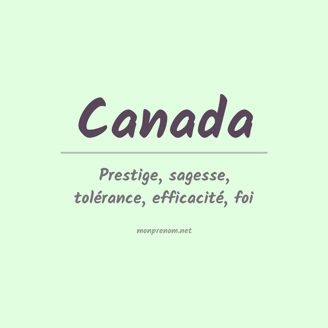 Signification du Prénom Canada