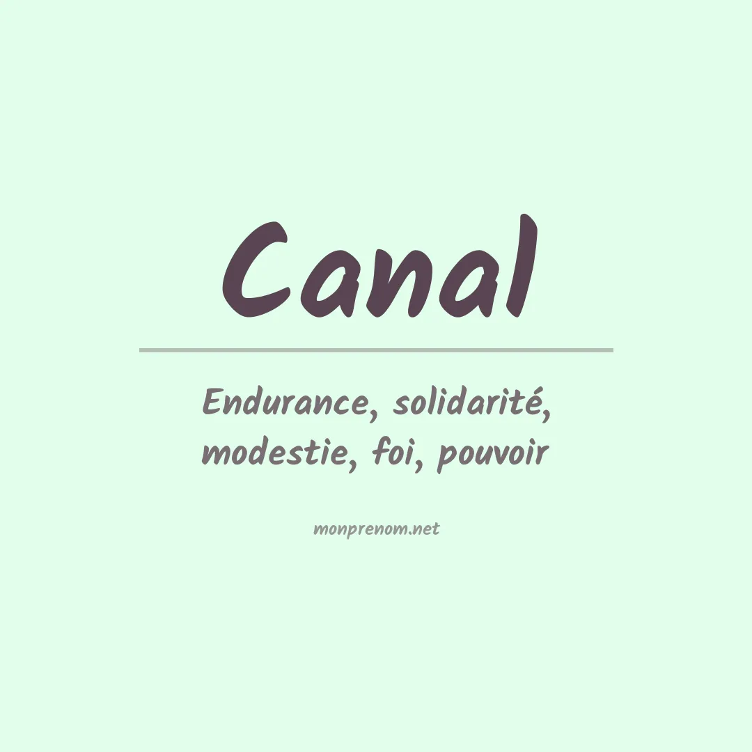 Signification du Prénom Canal