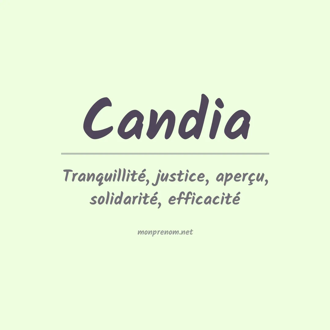 Signification du Prénom Candia