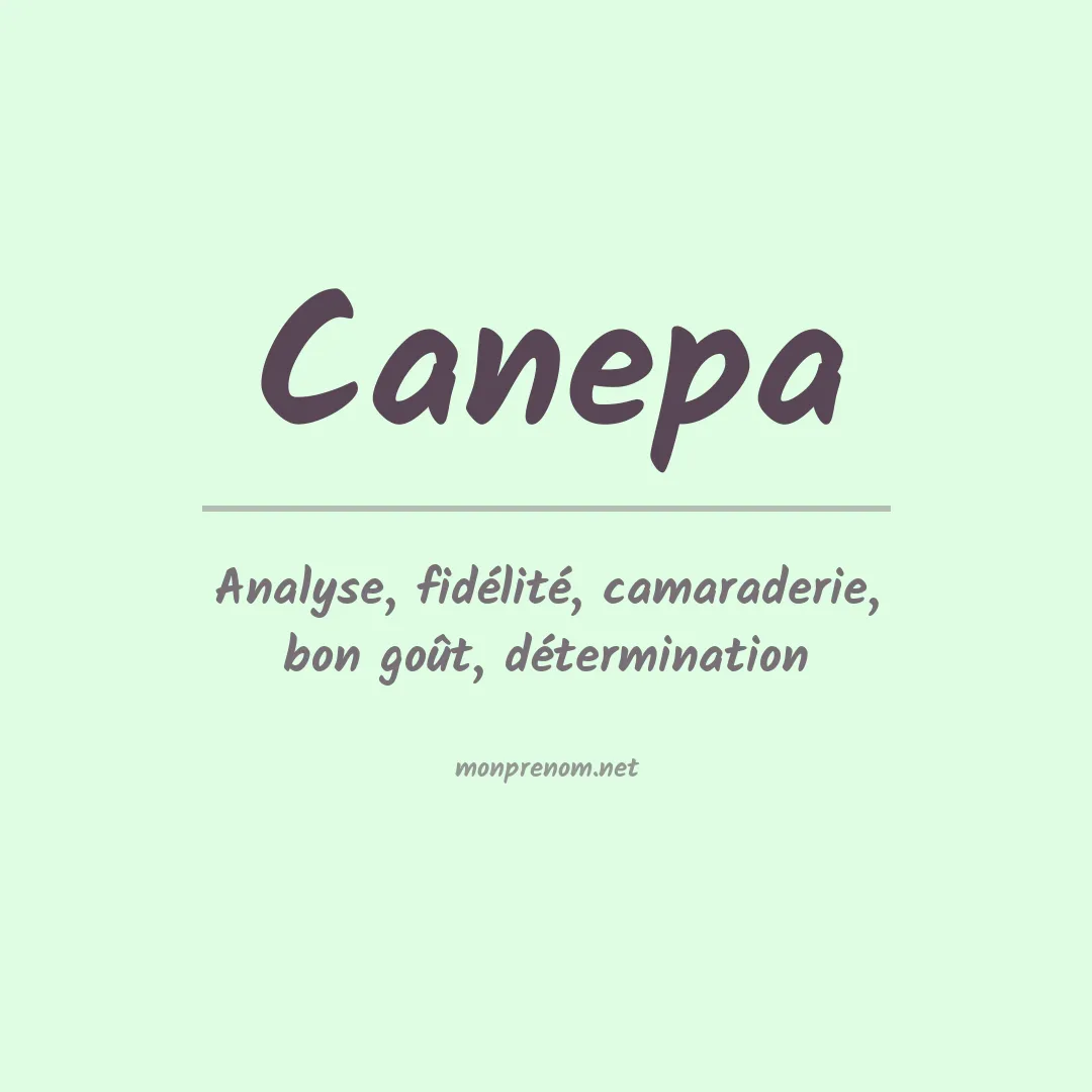 Signification du Prénom Canepa