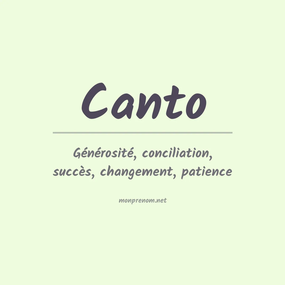 Signification du Prénom Canto
