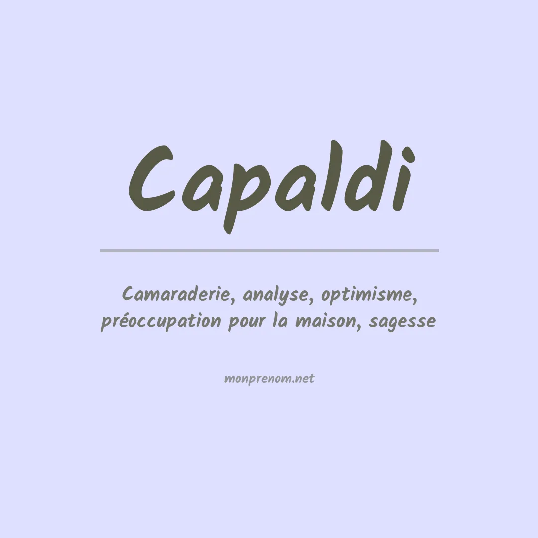 Signification du Prénom Capaldi