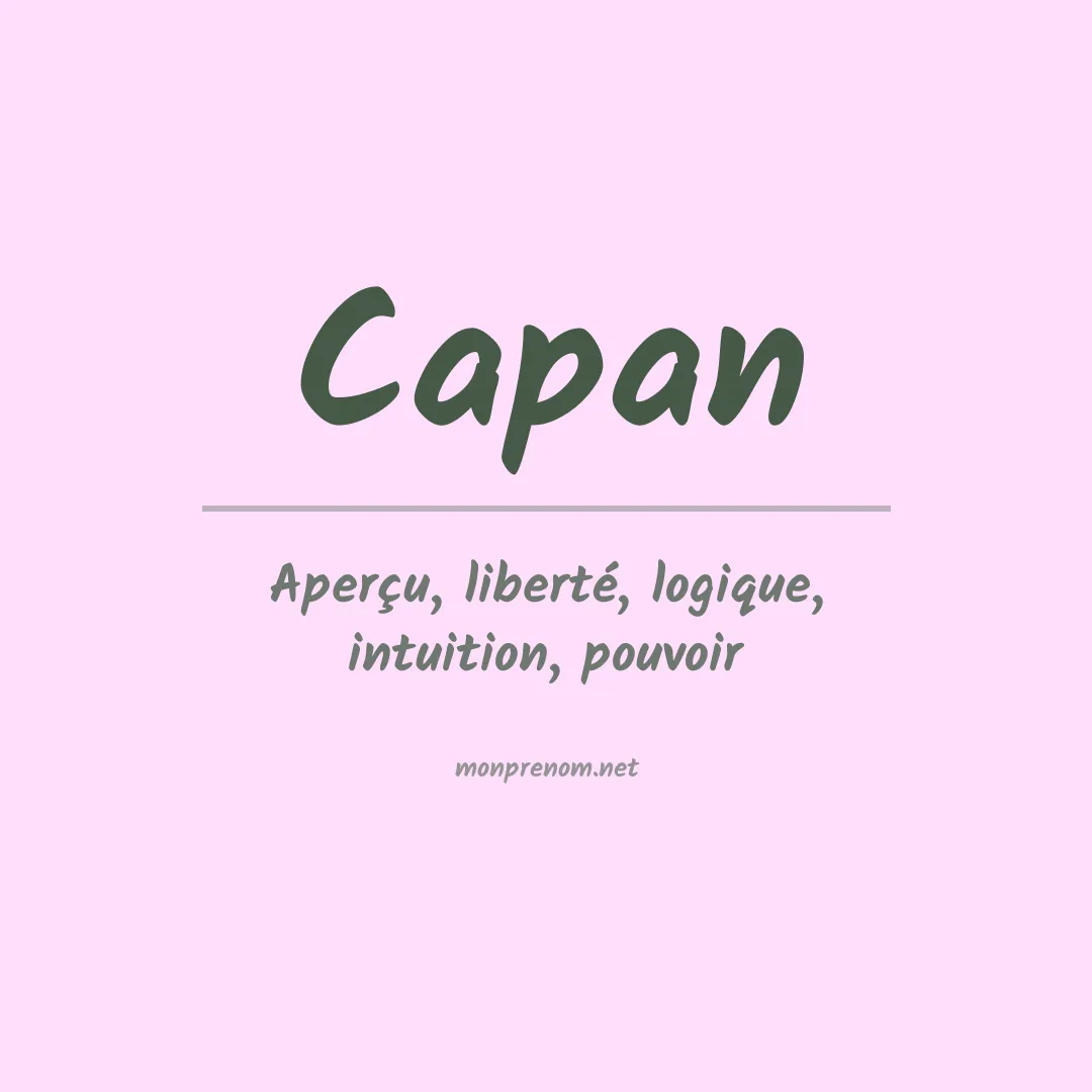 Signification du Prénom Capan