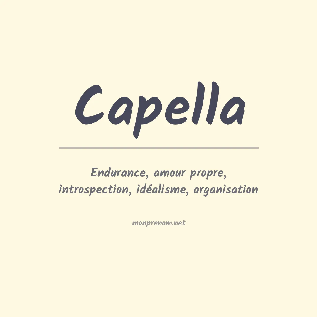 Signification du Prénom Capella