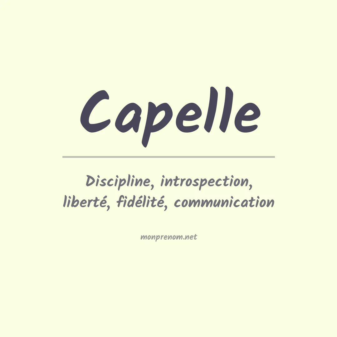 Signification du Prénom Capelle