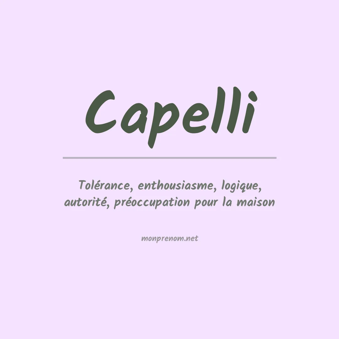 Signification du Prénom Capelli