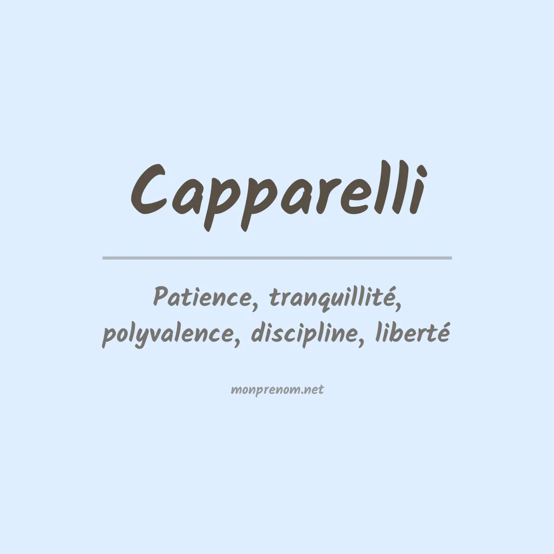 Signification du Prénom Capparelli