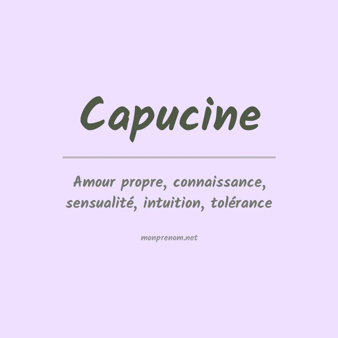 Signification du Prénom Capucine